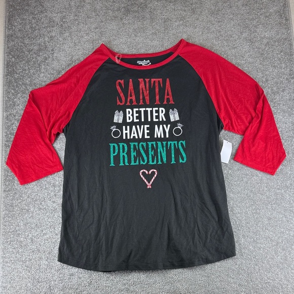 Joe Boxer Other - NWT Joe Boxer Santa Better Have My Presents 3/4 Long Sleeve Pajama Shirt Plus 1X